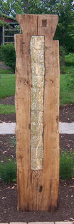 Labyrinth Beam with tree bark textured ceramic tile, Harleysville, PA