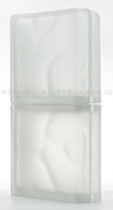 Seves Glassblock  Kurvenendstein Clear 1919/8 Double End Wave Sahara 2S Glasbaustein Glasstein Glass Blocks Wolke Satiniert Abschlussstein Glasbausteinwand Solaris