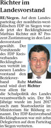 Artikel in der Recklinghäuser Zeitung vom 17.04.2018