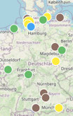 Karte zu den Beobachtungen des Kleinen Gelbschenkels in Deutschland