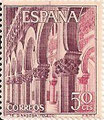 SELLO ESPAÑA - 1.965 - SERIE TURÍSTICA - SANTA MARÍA LA BLANCA (TOLEDO) 50 CÉNTIMOS - COLOR CASTAÑO ROSA - EDIFIL NÚMERO 1645 (SELLO **NUEVO SIN SEÑAL DE FIJASELLOS). 0,50€.