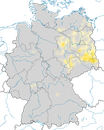 Karte zur Verbreitung des Brachpiepers in Deutschland