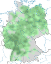 Karte zur Verbreitung des Mittelspecht (Dendrocoptes medius) in Deutschland.