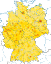 Karte zur Verbreitung des Mauerseglers in Deutschland