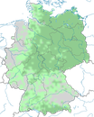 Karte zur Verbreitung des Kolkraben in Deutschland