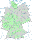 Karte zur Verbreitung des Uhus in Deutschland