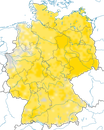 Karte zur Verbreitung des Neuntöters in Deutschland