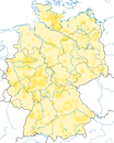 Karte zur Verbreitung des Wespenbussards (Pernis apivorus) in Deutschland