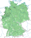 Karte zur Verbreitung des Teichhuhns (Gallinula chloropus) in Deutschland