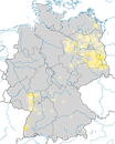 Karte zur Verbreitung des Wiedehopfs in Deutschland