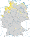 Karte zur Verbreitung des Rotschenkels (Tringa totanus) in Deutschland