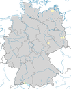 Karte zur Verbreitung der  Moorente (Aythya nyroca) in Deutschland