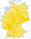Karte zur Verbreitung des Girlitzes in Deutschland