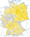 Karte zur Verbreitung des Pirols in Deutschland