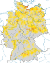 Karte zur Verbreitung der Uferschwalbe in Deutschland