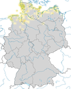 Karte zur Verbreitung des Sandregenpfeifers (Charadrius hiaticula) in Deutschland