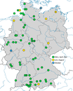 Karte zu den Beobachtungen der Rötelschwalbe in Deutschland von 2000-2016  