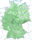 Karte zur Verbreitung der Gebirgsstelze in Deutschland