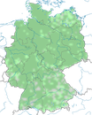 Karte zur Verbreitung der Hohltaube (Columba oenas) in Deutschland