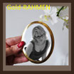 Porzellanbild / sw / oval ! 60 x 80 mm / GOLD-RAHMEN Bestellnummer_2_OGR_6080