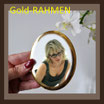 Porzellanbild / sw / oval ! 90 x 120 mm / GOLD-RAHMEN Bestellnummer_2_OGR_90120