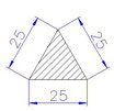 Dreikantleiste Fichte, gehobelt 25 x 25 x 25 x 2000 mm