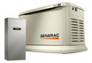 Generador a Gas LP Generac 22000 Watt enfriado por aire con interruptor de transferencia de 200 amperios 120-240V 7043