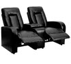 THE SUPREME Sala Teatro Cine en Casa Love Seat Piel Reclinable Consola Negro