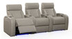 Sala Teatro Cine En Casa Home Theater Reclinable Piel Gris Masaje y Calor OCTANE SEATING BLISS LHR MASSAGE