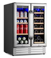 Enfriador De Bebidas Independiente y Empotrado De Acero Inoxidable De 24 Pulgadas Con Capacidad Para 18 Botellas De Vino y 88 Latas HOOURE D2PHD-1