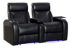 Sala Teatro Octane Home Theater Cine En Casa Masajeador Con Brazos Abatibles Reclinable Piel Negro BLISS LHR
