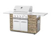 Asador Empotrable a Gas Propano De 5 Quemadores En Acero Inoxidable Con Isla De Piedra En Terra Rosa SPIRE 860-0032