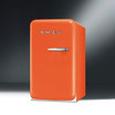 Refrigerador Retro Mini 1.5 pies FAB5RP con Congelador Smeg Estilo 50's Interior Antibacterial Naranja