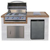 4 Quemadores Isla Cal Flame 60,000 BTU Asador de gas Acero Inoxidable