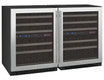 Refrigerador Cava Vinos De Acero Inoxidable De 2 Puertas y 4 Zonas Con Capacidad Para 112 Botellas ALLAVINO FLEXCOUNT 2X-VSWR56-2S20