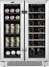 Refrigerador de Bebidas Vitrina Whynter Cooler 24 Pulgadas Doble Zona Acero Inoxidable 20 Botellas 60 latas BWB-2060FDS