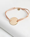 BRACELET CORDON MOBUKA MEDAILLE EN PLAQUÉ OR
