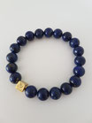 Elastische armband van lapis lazuli kralen