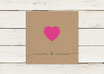 Hochzeitseinladung | Quadrat | Kraftpapier | Herz | pink