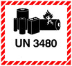 250 Stück UN 3480-Etikett, auf Papier, selbstklebend auf Rollen