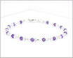 Amethyst, Rosenquarz und Bergkristall Armband 3 mm Nr. 4