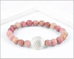 Rhodochrosit Armband 8 mm mit Blume des Lebens