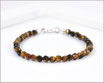 Tigerauge Armband 4 mm, handgefertigt