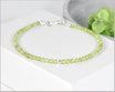 Peridot Edelstein Armband 3 mm mit 925 Silber - Länge wählbar