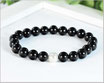 Turmalin Armband schwarz 8 mm mit Stardustperle S