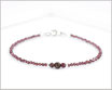 Edelsteinarmband mit 2 + 3 + 4 mm Granat Mitte