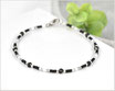 Edelstein Armband mit 3 mm Obsidian kombiniert mit Myuki Perlen Mix 3