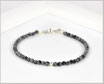 Edelsteinarmband mit 3 mm Schneeflocken - Obsidian