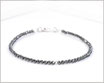 Hämatit Armband 2,5 mm mit 925 Silber