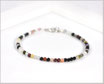 Edelstein Armband mit 3 mm Turmalin bunt 925 Silber